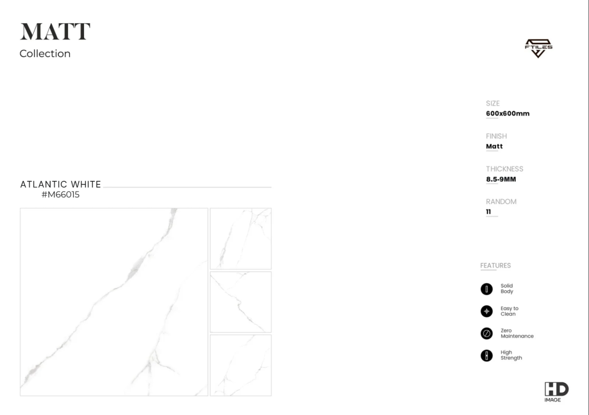 FTILES 600X600 ATLANTIC WHITE M66015
