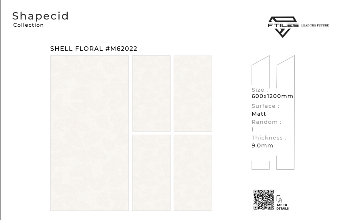 FTILES 600X1200 SHELL FLORAL M62022